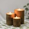 Vintiquewise Bark Wooden Pillar Tree Stump Tea Light Rustic Candle Holder , PK 3 QI003888.3 - alternate 3